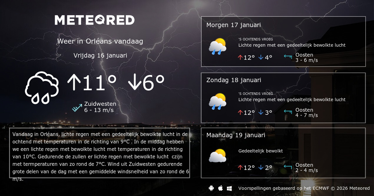 Weer Orléans 14 dagen tameteo.nl Meteored